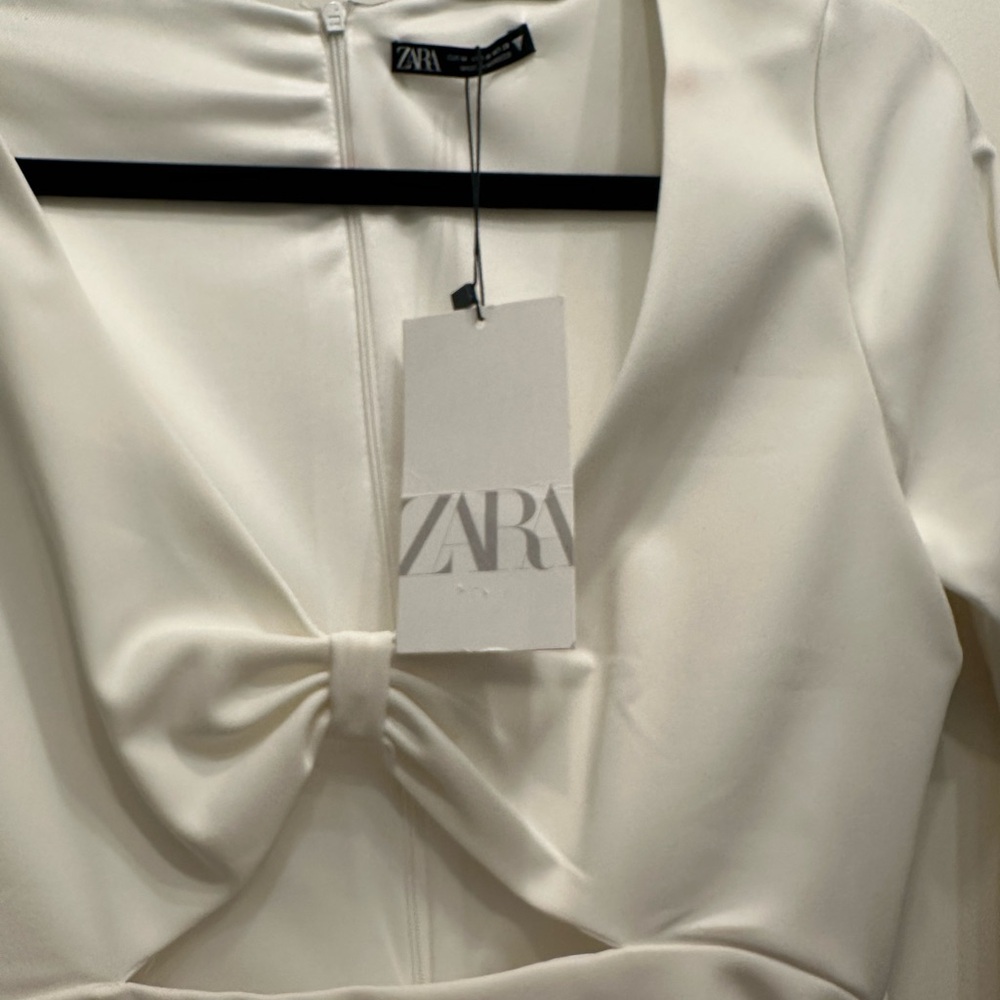 Zara Cream Dress with Front Knot